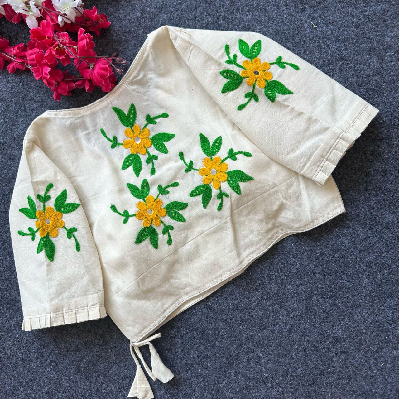 Designer Khadi Cotton Angrakha Style Blouse